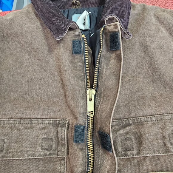 VTG Carhartt C26 Duck Arctic Coat XXL Tall Dark Brown Canvas Corduroy Union USA - Picture 9 of 12